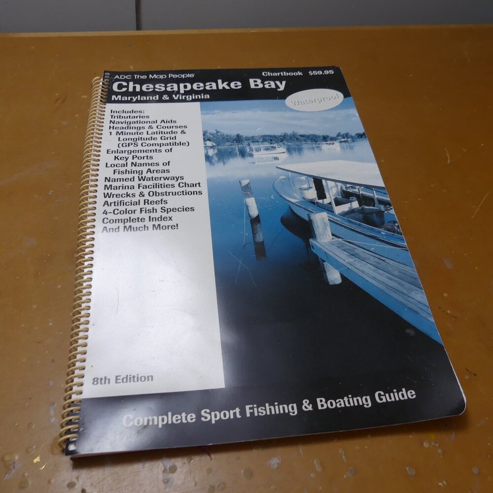 ADC Chesapeake bay Chart book waterproof laminated MD and VA 8th edition